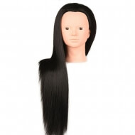 Манекен голова для причесок и макияжа Visage с каштановыми волосами 63 см и кронштейном